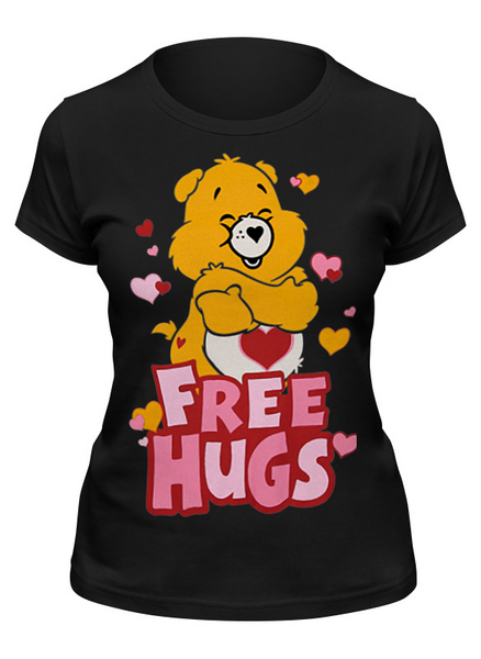 Заказать женскую футболку в Москве. Футболка классическая Free Hugs от Leichenwagen - готовые дизайны и нанесение принтов.
