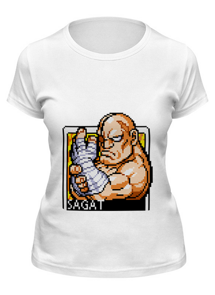 Заказать женскую футболку в Москве. Футболка классическая Street Fighter Sagat Hoodie от StreetMag - готовые дизайны и нанесение принтов.