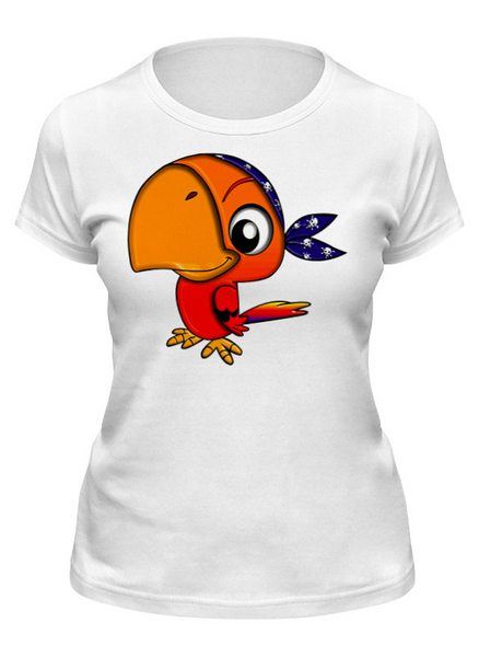 Заказать женскую футболку в Москве. Футболка классическая попугай от queen  - готовые дизайны и нанесение принтов.