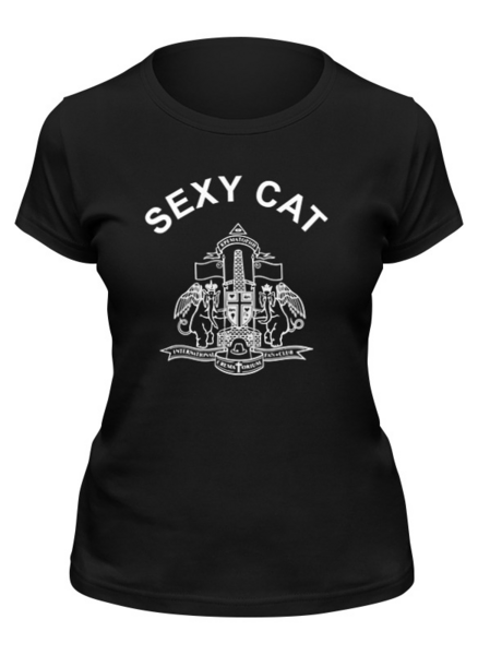 Заказать женскую футболку в Москве. Футболка классическая Sexy Cat от Top Merch - готовые дизайны и нанесение принтов.