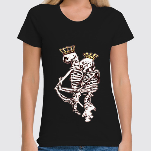 Заказать женскую футболку в Москве. Футболка классическая Kings & Aliens от MInMlz - готовые дизайны и нанесение принтов.