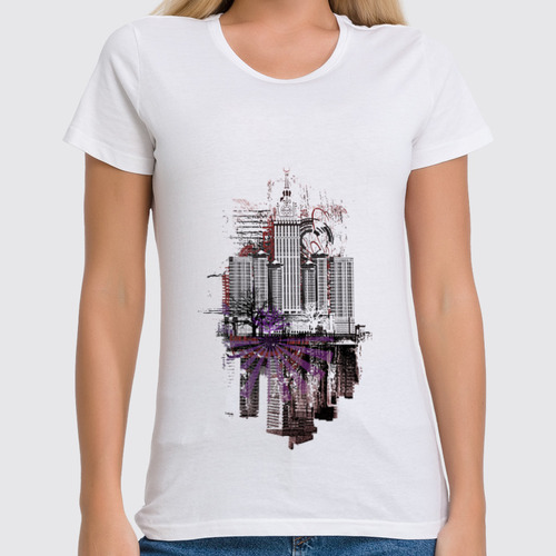 Заказать женскую футболку в Москве. Футболка классическая City Art от Анна Андреева - готовые дизайны и нанесение принтов.