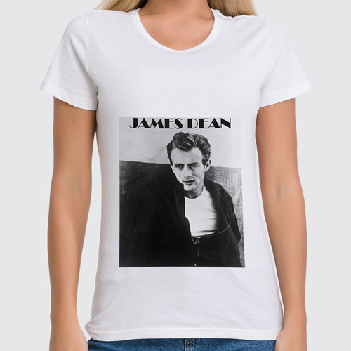 Заказать женскую футболку в Москве. Футболка классическая Джеймс Дин James Dean Бунтарь без Причины от James Dean - готовые дизайны и нанесение принтов.
