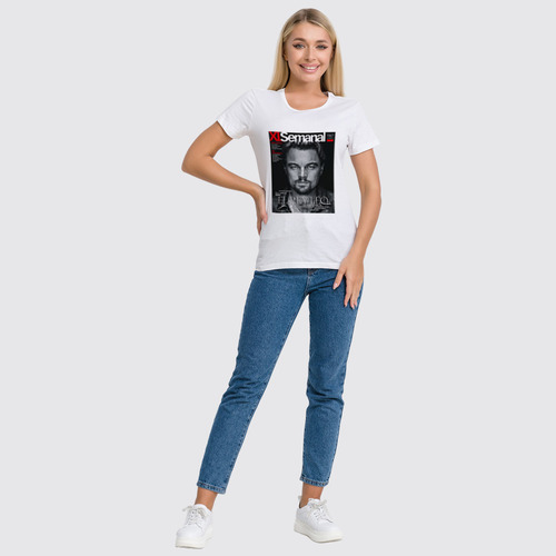 Заказать женскую футболку в Москве. Футболка классическая Леонардо Ди Каприо  от cherdantcev - готовые дизайны и нанесение принтов.
