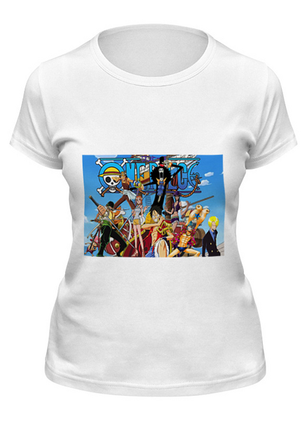 Заказать женскую футболку в Москве. Футболка классическая ONE PIECE от aleksandra.boldy@mail.ru - готовые дизайны и нанесение принтов.