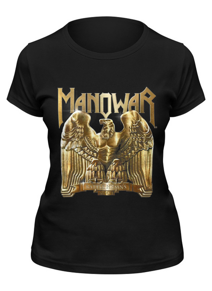 Заказать женскую футболку в Москве. Футболка классическая Manowar Band от Leichenwagen - готовые дизайны и нанесение принтов.