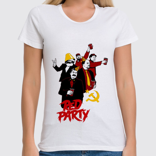 Заказать женскую футболку в Москве. Футболка классическая Red Party от Leichenwagen - готовые дизайны и нанесение принтов.