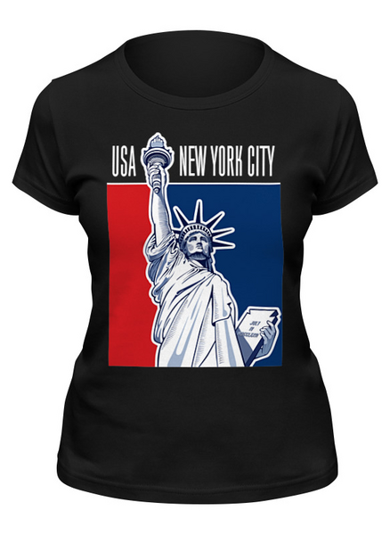 Заказать женскую футболку в Москве. Футболка классическая New York City от balden - готовые дизайны и нанесение принтов.