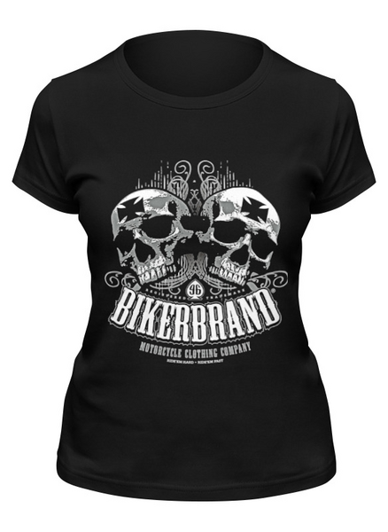 Заказать женскую футболку в Москве. Футболка классическая Bikerbrand от Leichenwagen - готовые дизайны и нанесение принтов.