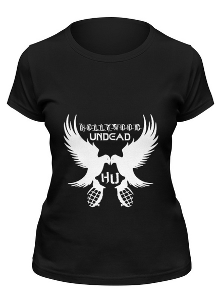Заказать женскую футболку в Москве. Футболка классическая Hollywood Undead от scarletmiku - готовые дизайны и нанесение принтов.