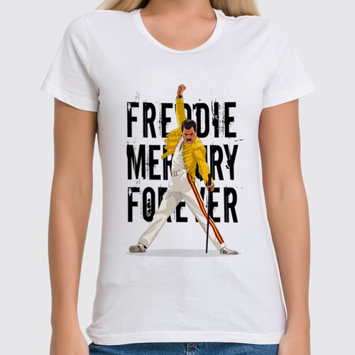 Заказать женскую футболку в Москве. Футболка классическая ✪ Freddie Mercury ✪ от balden - готовые дизайны и нанесение принтов.