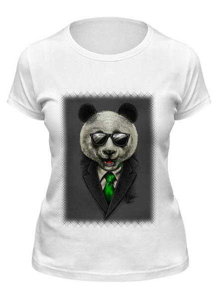 Заказать женскую футболку в Москве. Футболка классическая Модный панда медведь от Leichenwagen - готовые дизайны и нанесение принтов.