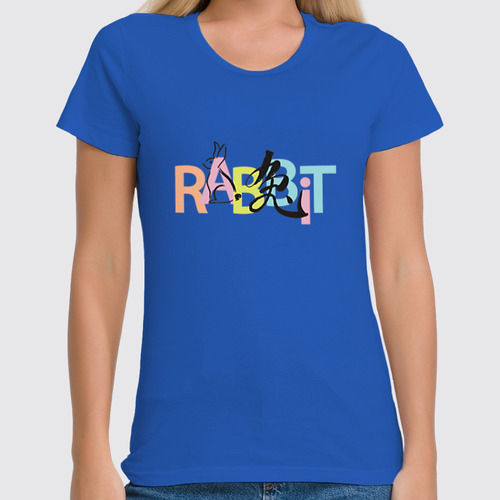 Заказать женскую футболку в Москве. Футболка классическая Rabbit от skynatural - готовые дизайны и нанесение принтов.