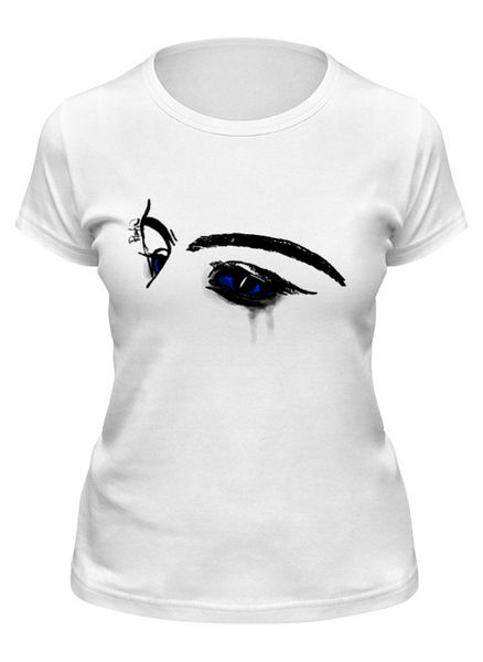 Заказать женскую футболку в Москве. Футболка классическая Blue Eyes от rosenhip - готовые дизайны и нанесение принтов.
