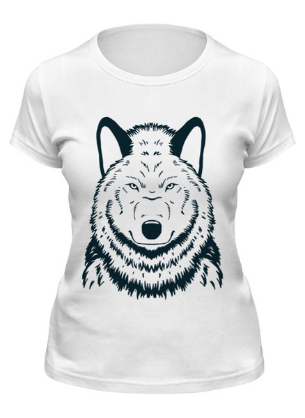 Заказать женскую футболку в Москве. Футболка классическая Волк  от acidhouses - готовые дизайны и нанесение принтов.