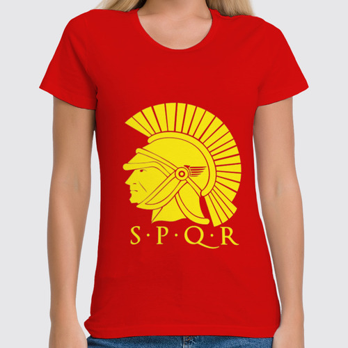 Заказать женскую футболку в Москве. Футболка классическая SPQR: Сенат и народ Рима от shop-viking - готовые дизайны и нанесение принтов.