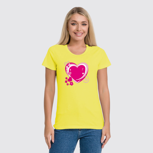 Заказать женскую футболку в Москве. Футболка классическая Сердце от lixia1012@mail.ru - готовые дизайны и нанесение принтов.