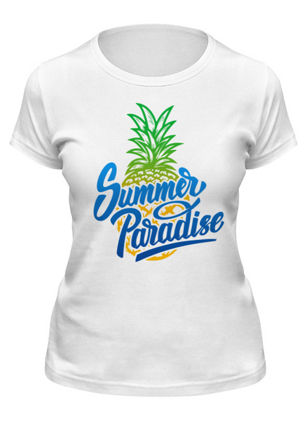 Заказать женскую футболку в Москве. Футболка классическая Summer Paradise от balden - готовые дизайны и нанесение принтов.