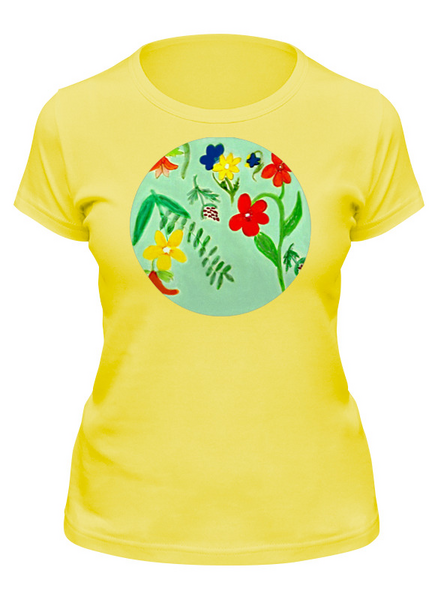 Заказать женскую футболку в Москве. Футболка классическая Футболка Летние цветы от mrs-snit@yandex.ru - готовые дизайны и нанесение принтов.