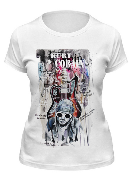 Заказать женскую футболку в Москве. Футболка классическая Kurt Cobain от roxy - готовые дизайны и нанесение принтов.