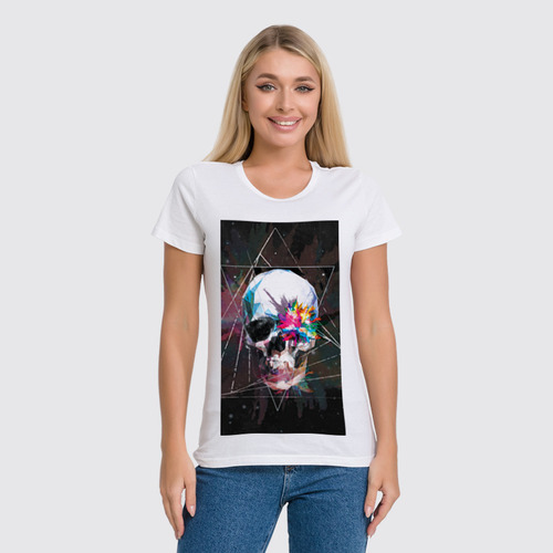 Заказать женскую футболку в Москве. Футболка классическая Skull - 18 от Vladec11 - готовые дизайны и нанесение принтов.