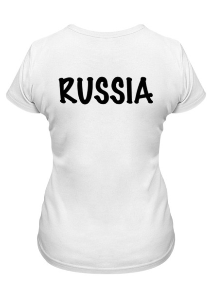 Заказать женскую футболку в Москве. Футболка классическая RUSSIA от Владимир Волчков - готовые дизайны и нанесение принтов.