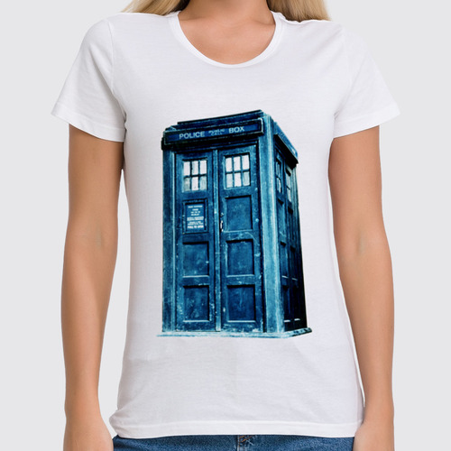 Заказать женскую футболку в Москве. Футболка классическая TARDIS от cherdantcev - готовые дизайны и нанесение принтов.