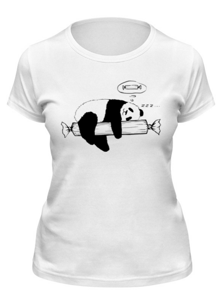 Заказать женскую футболку в Москве. Футболка классическая Сон панды от Artem Lobanov - готовые дизайны и нанесение принтов.