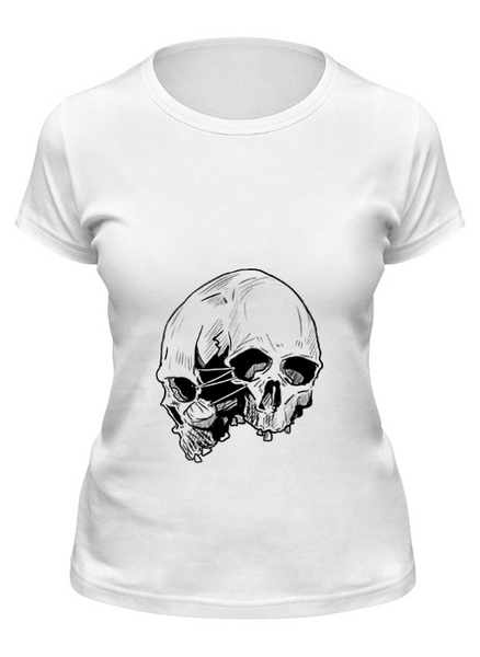 Заказать женскую футболку в Москве. Футболка классическая Skull от zen4@bk.ru - готовые дизайны и нанесение принтов.