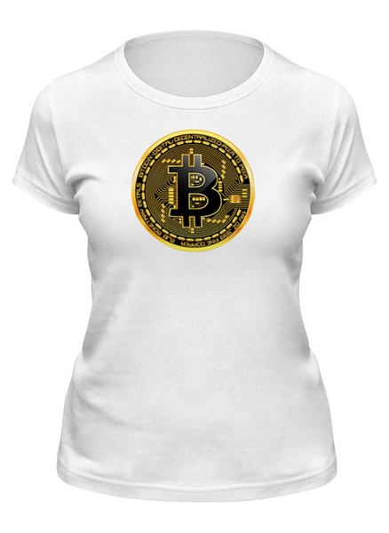 Заказать женскую футболку в Москве. Футболка классическая ✿BITCOIN✿ от balden - готовые дизайны и нанесение принтов.