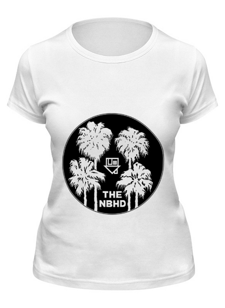 Заказать женскую футболку в Москве. Футболка классическая The NBHD White от toryhoffman - готовые дизайны и нанесение принтов.