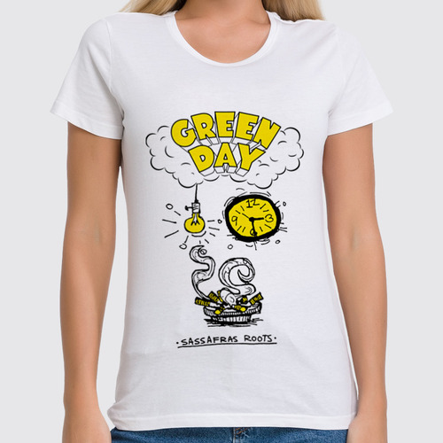 Заказать женскую футболку в Москве. Футболка классическая Green Day от geekbox - готовые дизайны и нанесение принтов.
