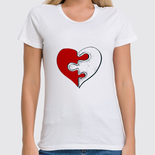 Заказать женскую футболку в Москве. Футболка классическая сердце от THE_NISE  - готовые дизайны и нанесение принтов.