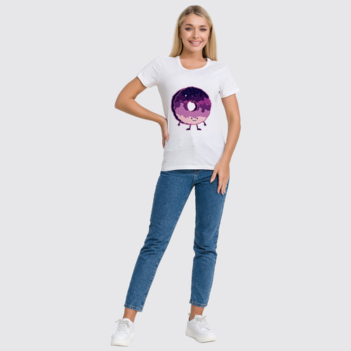 Заказать женскую футболку в Москве. Футболка классическая Космический Пончик (Space Donut) от coolmag - готовые дизайны и нанесение принтов.