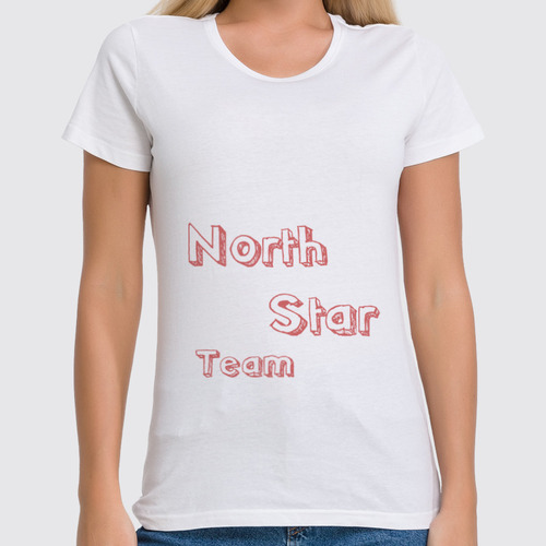 Заказать женскую футболку в Москве. Футболка классическая North Star Team от northstarshop@mail.ru - готовые дизайны и нанесение принтов.