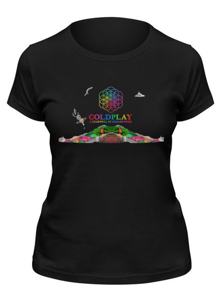 Заказать женскую футболку в Москве. Футболка классическая Coldplay от Fedor - готовые дизайны и нанесение принтов.