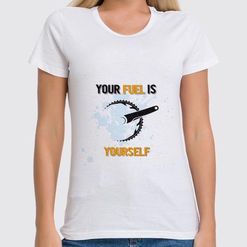 Заказать женскую футболку в Москве. Футболка классическая Your fuel от white_irbis - готовые дизайны и нанесение принтов.