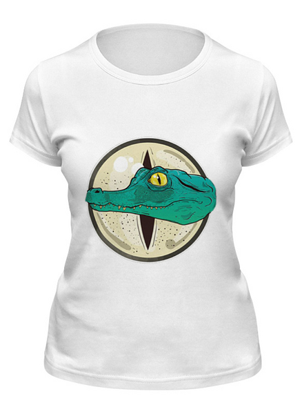 Заказать женскую футболку в Москве. Футболка классическая Крокодил  от ПРИНТЫ ПЕЧАТЬ  - готовые дизайны и нанесение принтов.