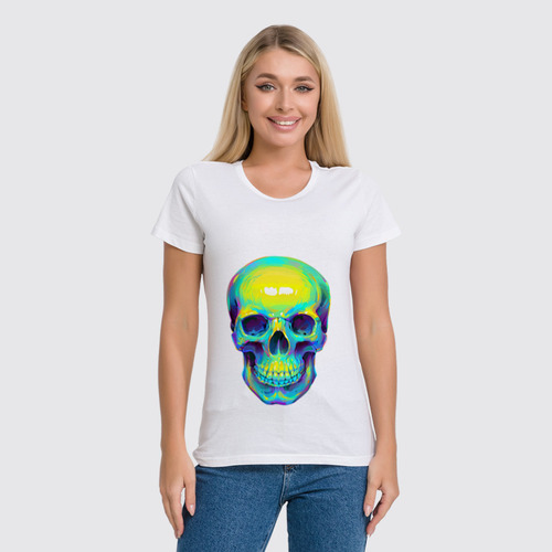Заказать женскую футболку в Москве. Футболка классическая Colorfull skull от scoopysmith - готовые дизайны и нанесение принтов.