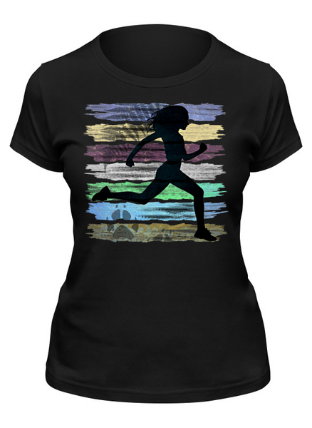 Заказать женскую футболку в Москве. Футболка классическая Бег в лесу от oneredfoxstore@gmail.com - готовые дизайны и нанесение принтов.