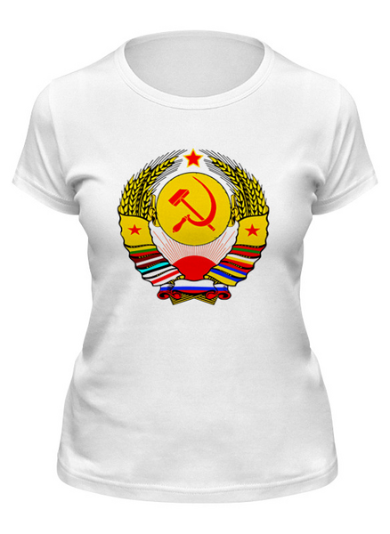 Заказать женскую футболку в Москве. Футболка классическая Серп и молот от THE_NISE  - готовые дизайны и нанесение принтов.