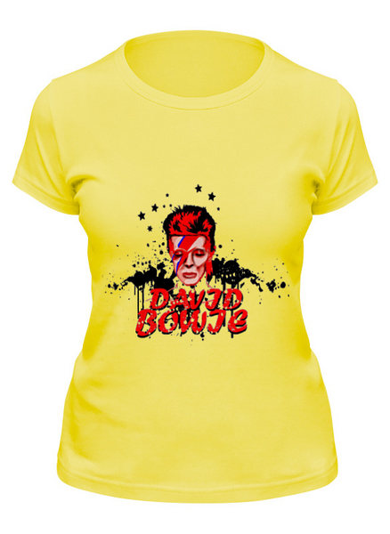Заказать женскую футболку в Москве. Футболка классическая David Bowie от Fedor - готовые дизайны и нанесение принтов.