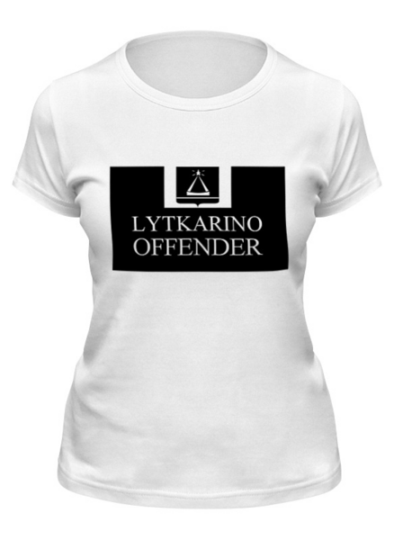 Заказать женскую футболку в Москве. Футболка классическая Lytkarino offender от торгаш - готовые дизайны и нанесение принтов.
