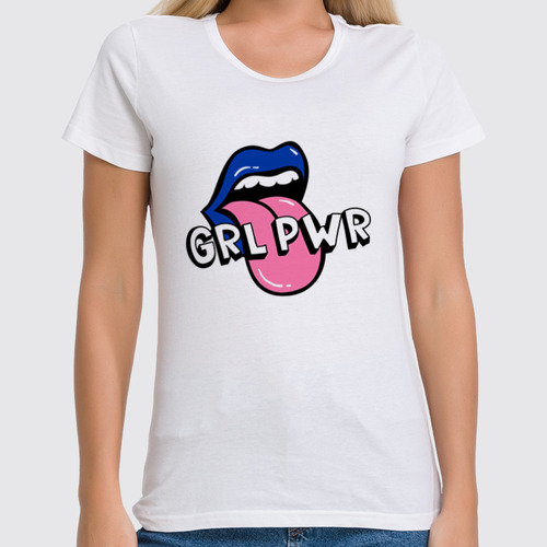 Заказать женскую футболку в Москве. Футболка классическая Grl Pwr от fashionsallymagazine@gmail.com - готовые дизайны и нанесение принтов.