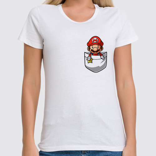 Заказать женскую футболку в Москве. Футболка классическая Pocket Mario от Mesk08 - готовые дизайны и нанесение принтов.