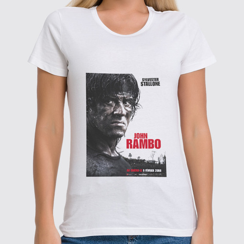 Заказать женскую футболку в Москве. Футболка классическая Rambo IV  от KinoArt - готовые дизайны и нанесение принтов.