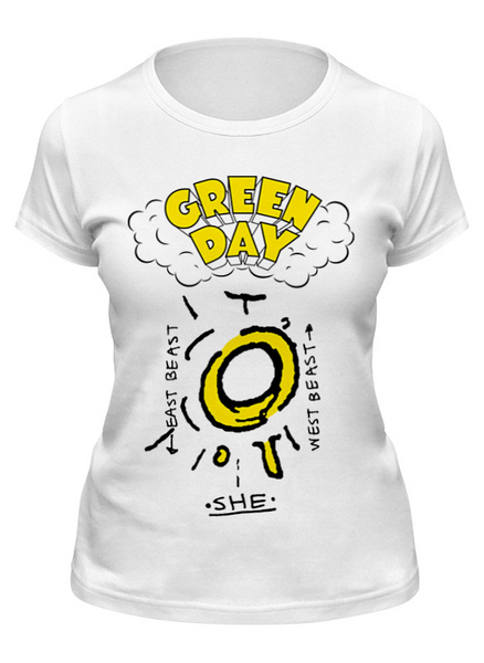 Заказать женскую футболку в Москве. Футболка классическая Green Day от geekbox - готовые дизайны и нанесение принтов.