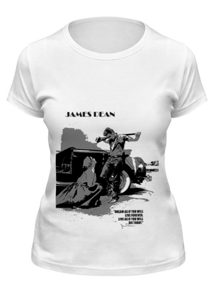 Заказать женскую футболку в Москве. Футболка классическая James Dean Джеймс Дин от James Dean - готовые дизайны и нанесение принтов.