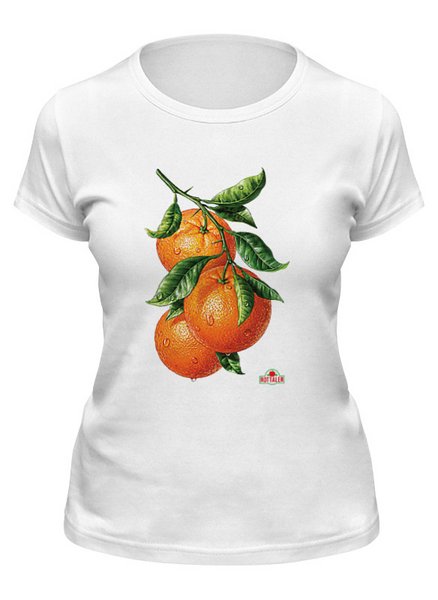 Заказать женскую футболку в Москве. Футболка классическая Апельсины от Виктор Гришин - готовые дизайны и нанесение принтов.