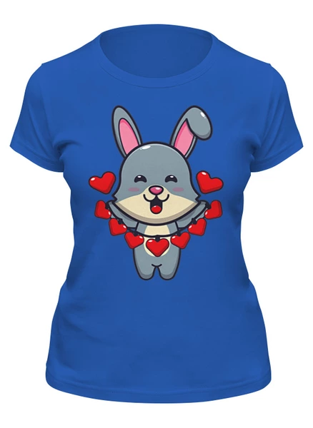 Заказать женскую футболку в Москве. Футболка классическая Love Bunny от skynatural - готовые дизайны и нанесение принтов.